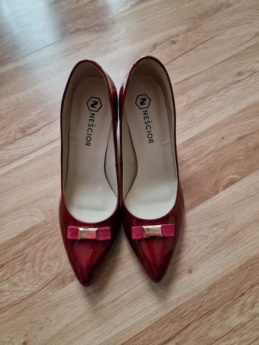 Bordowe czółenka Neścior 41 NOWE