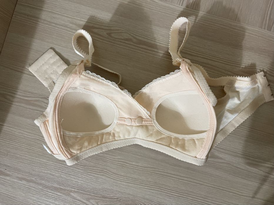Бежевий бюстгальтер ліф для годування застібка спереду і ззаду 38/85