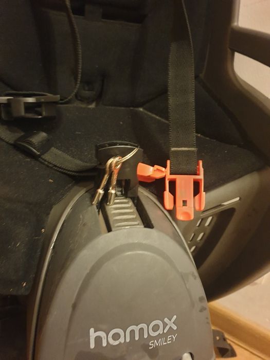 Fotelik rowerowy tylny Hamax Smiley z Zabezpieczeniem antykradzieżowym