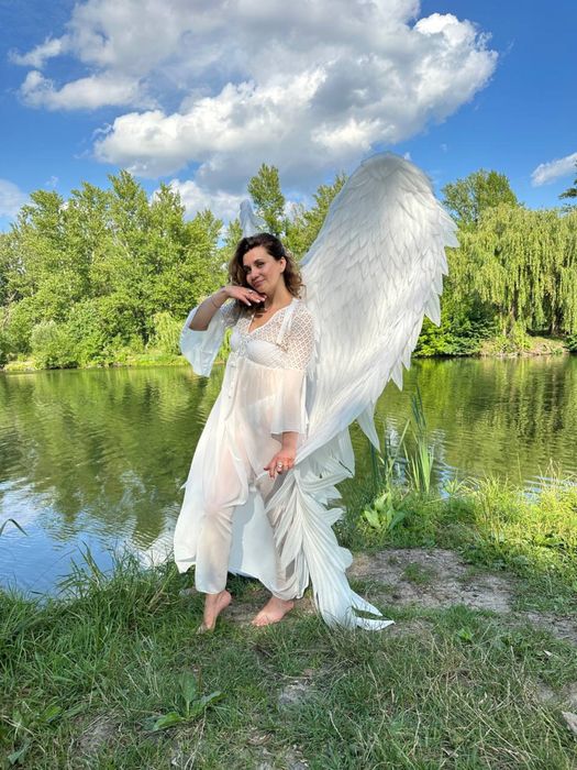 Большие крылья ангела белые фотосесия реквизит праздник