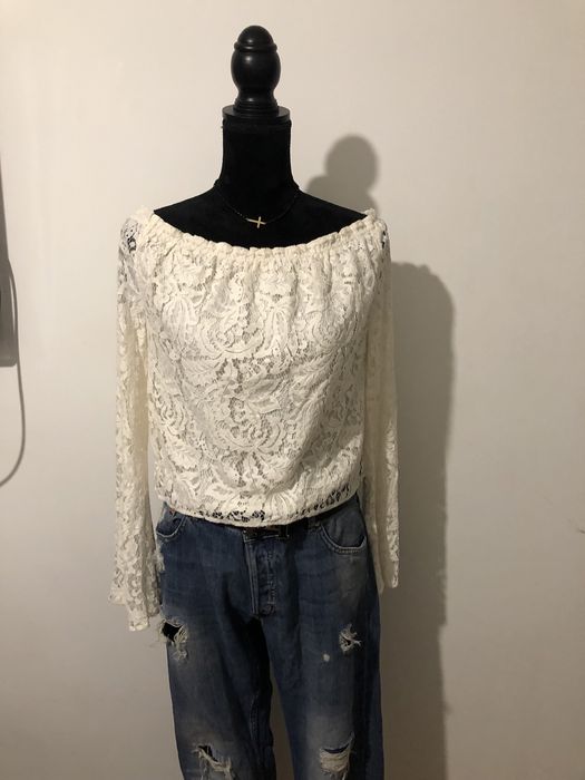 Bluzka hiszpanka h&m koronka w koronke koronkowa