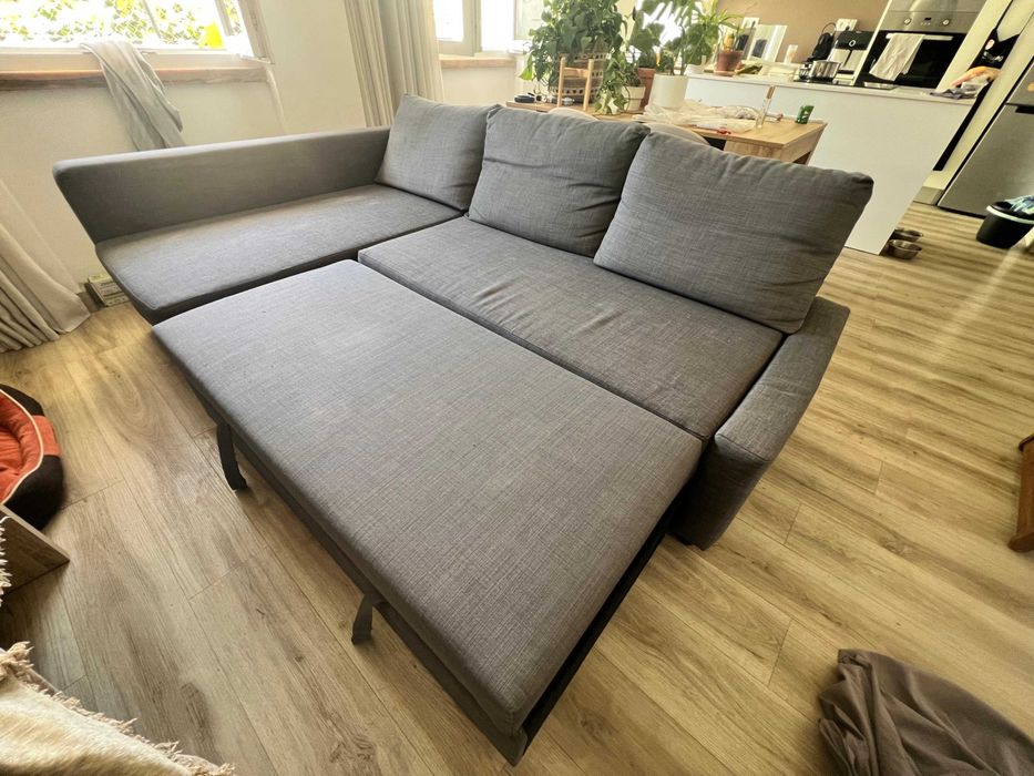 IKEA Sofá-Cama FRIHETEN c/arrumação cinza esc.