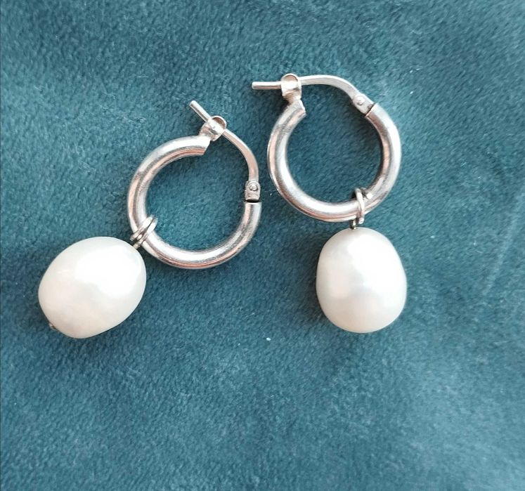 Серьги серебро с барочным жемчугом