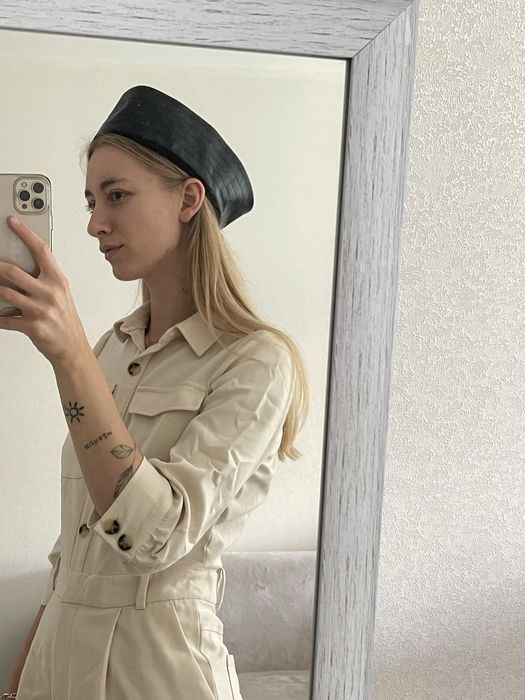 Шляпа еко-шкіра пілотка берет морячка