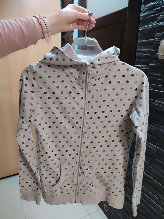 Bluza cienka Atlantic S/XS rozsuwana z kapturem w emotki