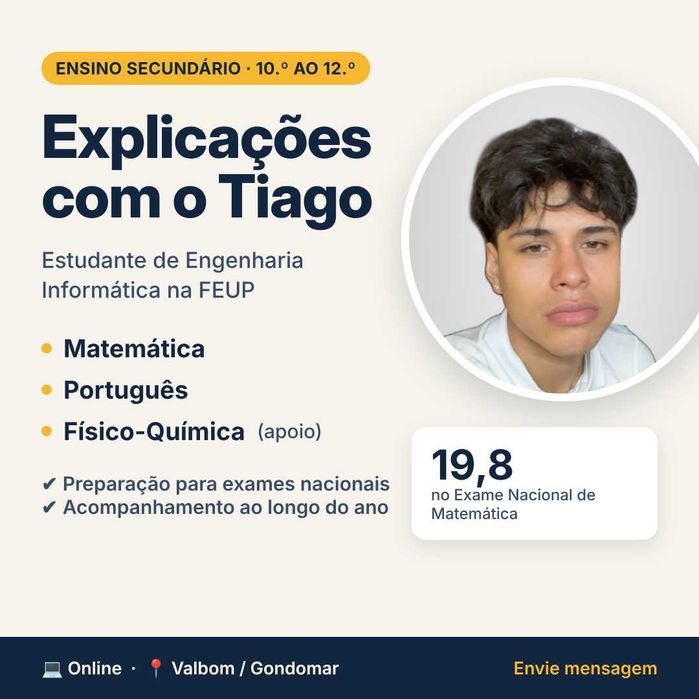 Explicações Matemática e Português – Secundário | Online e Gondomar
