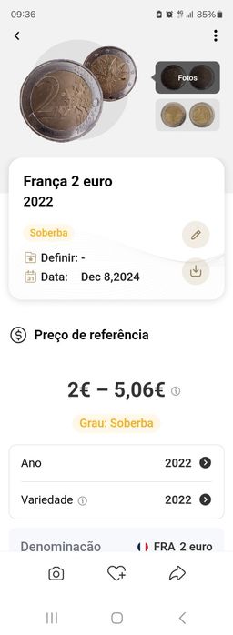 2 euros França 2022