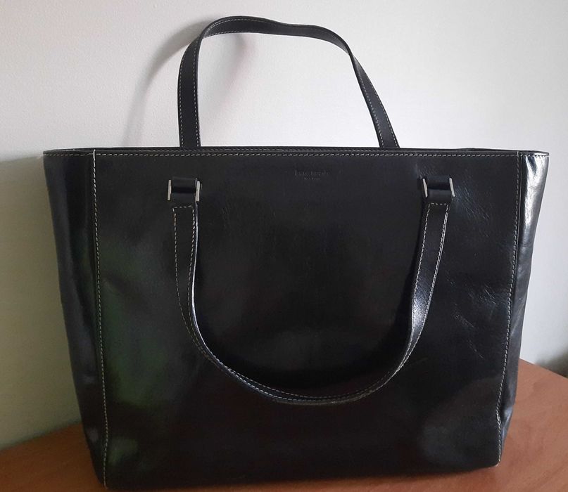 Torebka skórzana Kate Spade New York czarna  do ręki