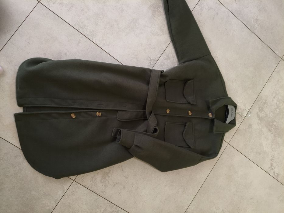Jak nowy płaszczyk rozS/M  Khaki+  nowy szal Ochnik