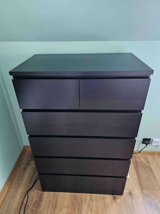 Zestaw mebli Ikea - MALM - czarnobrąz
