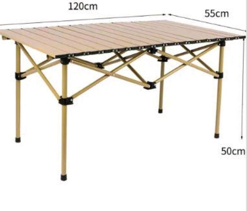Stół turystyczny składany kempingowy 120×55×50 cm aluminiowy piknikowy