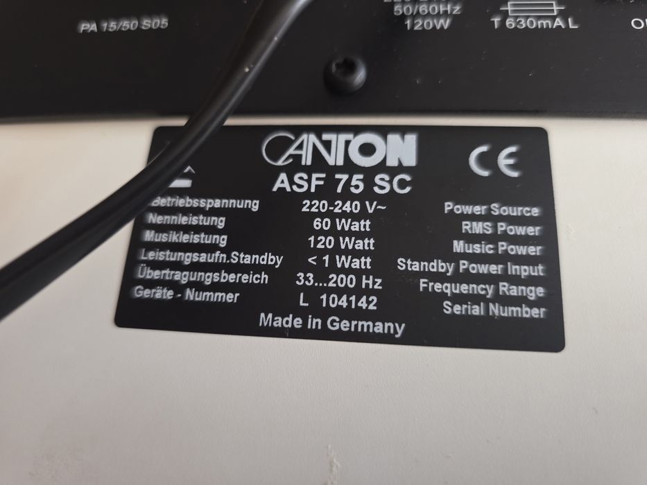 Subwoofer aktywny CANTON ASF 75 SC biały