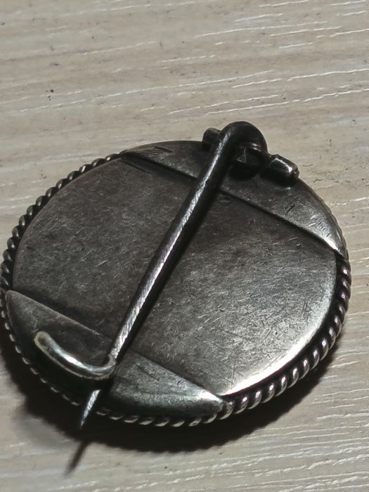 Брошь винтажная серебряная Хризантема