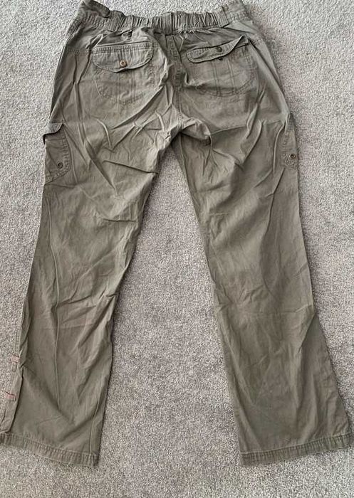 Brązowe, damskie bojówki, spodnie z szeroką nogawką wanabee rozm.M