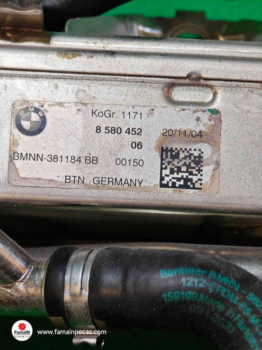 Refrigerador do EGR BMW 3 320 d (140 kW / 190 cv) [11.2018 - ...]