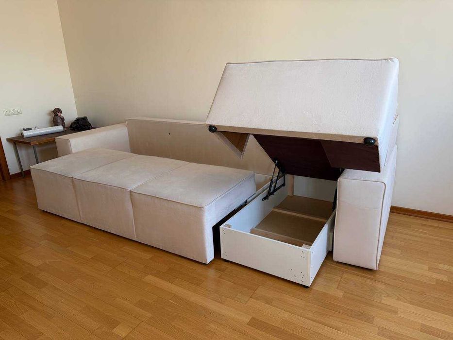 Кутовий диван Марко L 340x160см розкладний, оббивка велюр, м.Шулявська