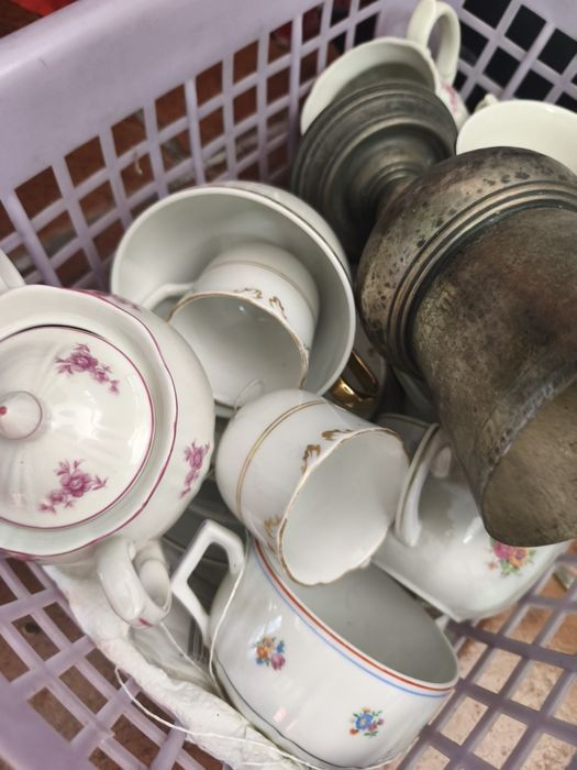 Cesto de louça antiga