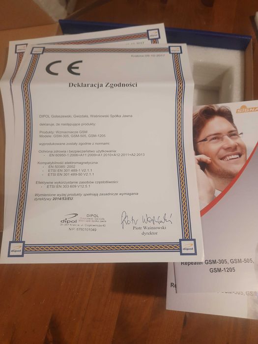 GSM repeater, wzmacniacz Signal 305 plus antena dookólna wewnętrzna