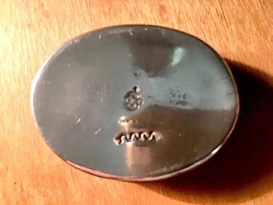 CAIXA ESTANHO - carimbos VCM Fecit Cobra - motv. caça -5,5x4,3x1,3cm/s