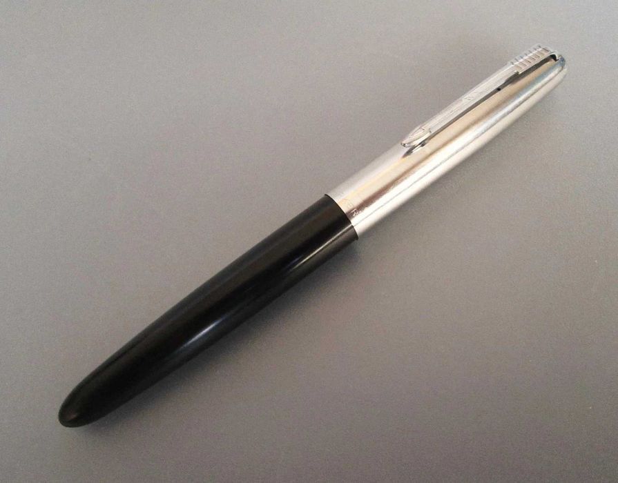 1950's Caneta PARKER SUPER 21 c/tampa LUSTRALOY e Aparo "M" Traço Médio - USA