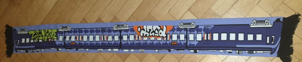 Szalik kolekcjonerski unikatowy  graffiti pociąg