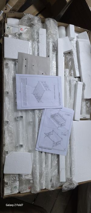 NOWE Łóżko metalowe białe 90x200 cm ze stelażem PANAMA (W kartonie)