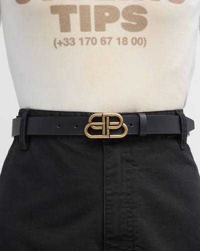 Ремень Баленсиага Золотой Balenciaga BB Belt Ancient Gold