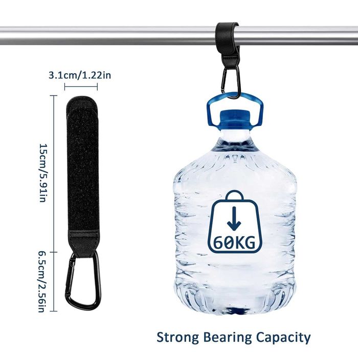 Hak do wózka dziecięcego uchwyt na torbę z karabińczykiem 2 sztuki