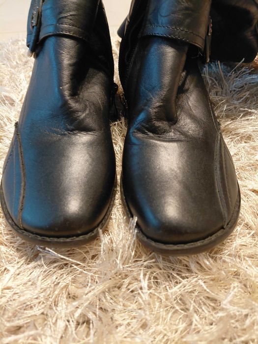 Skórzane kozaki damskie rozmiar 35