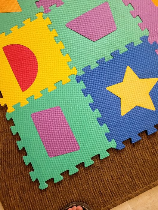 Tapete de atividades puzzle formas para bebé ou criança