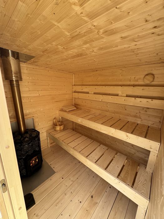 SAUNA OGRODOWA , piec na drewno , model S 3-5 osób montaż cały kraj