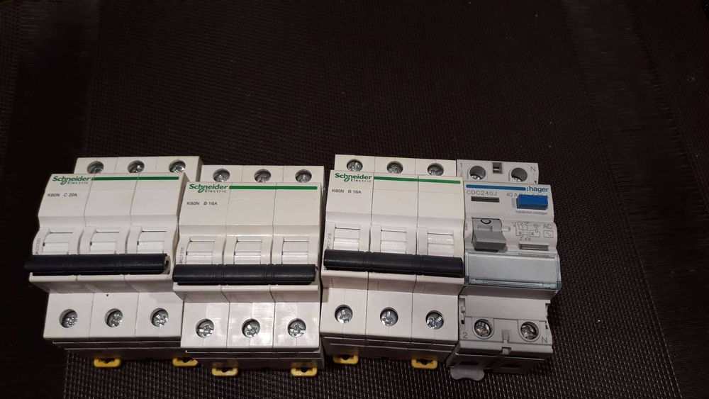 Esy bezpieczniki, różnicówki Rcd itp NOWE Schneider/Hager/ Eti