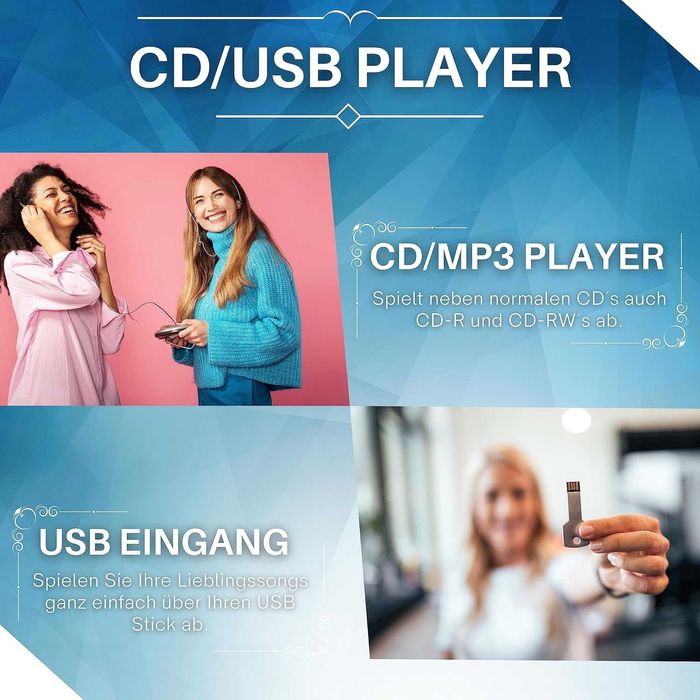 LONPOO LP-D02 odtwarzacz CD - Boombox - CD/CD-R - USB - Radio FM