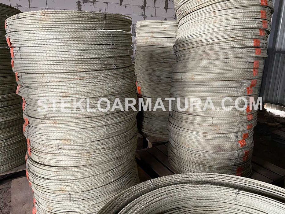 Композитная арматура 7мм с песком для бетона, зеленая для теплиц Ф4-12