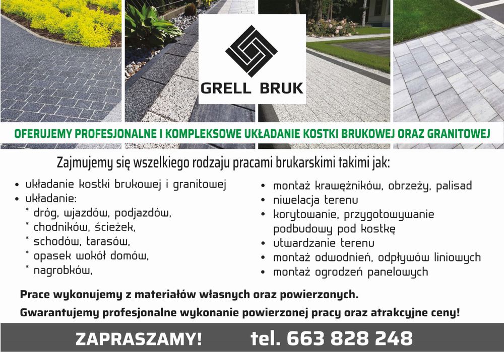 Usługi ogrodnicze    |    brukarskie    |     mycie kostki