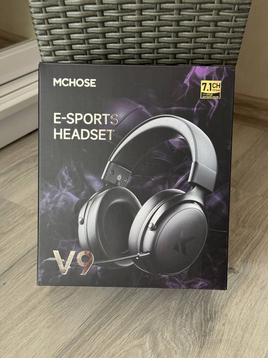 MCHOSE V9 Pro — бездротові ігрові навушники 7.1, 2.4G/BT/USB-C, AI-мікрофон