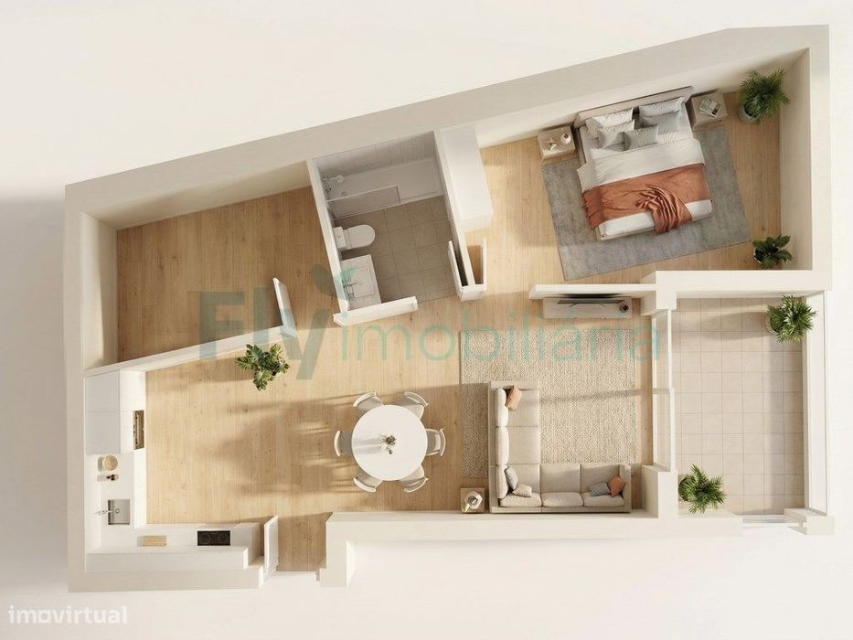 Apartamento T1+1 - Excelente localização junto à estação ferroviária — Caldas de Vizela (São Miguel e São João), Braga