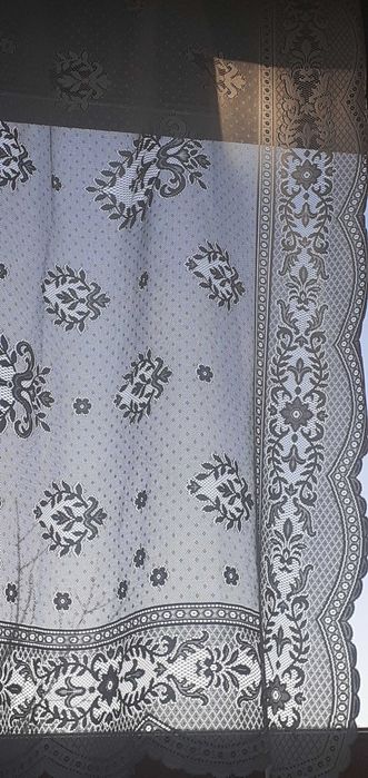 Firany krótkie żakardowe w stylu retro 2 kpl 75 zl