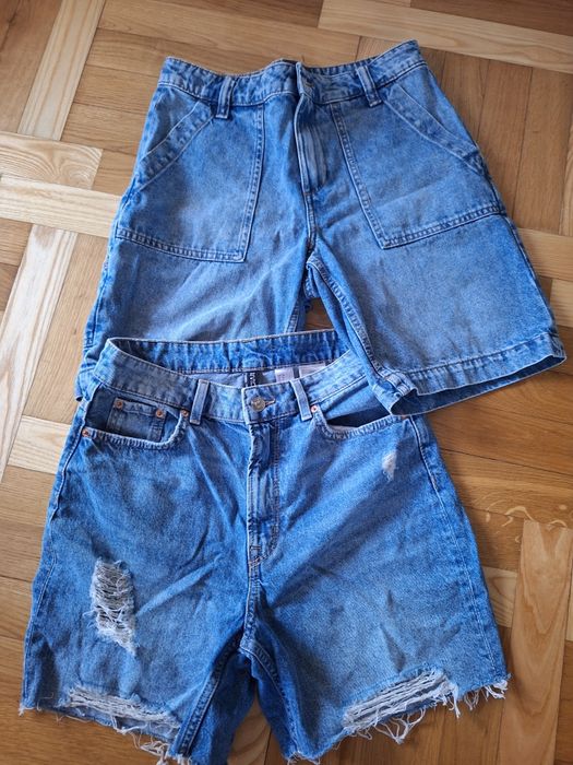 Spodenki jeans krótkie denim 2 pary h&m  36