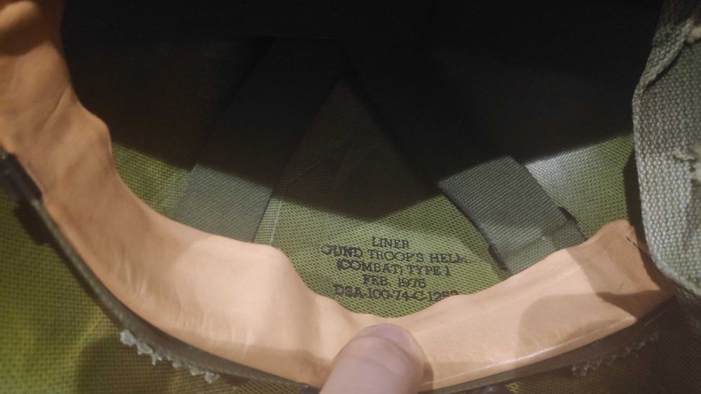 Hełm M1 z pokrowcem Mitchell i linerem US Army Nam era