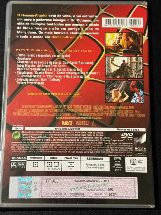 DVD do filme Homem Aranha 2