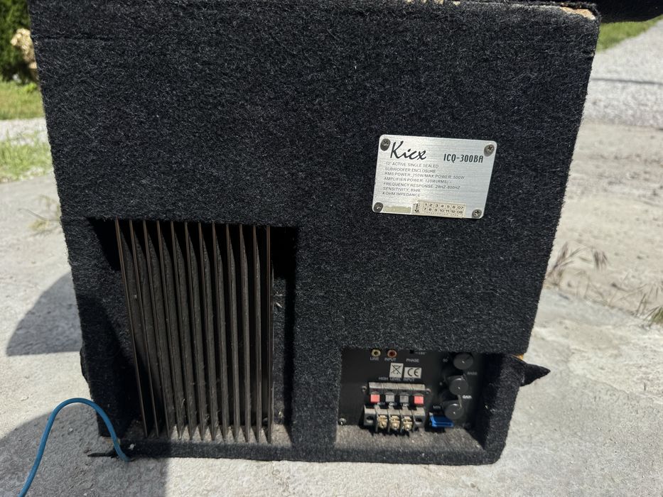 Активний сабвуфер Kicx ICQ-300BA 12" з вбудованим підсилювачем