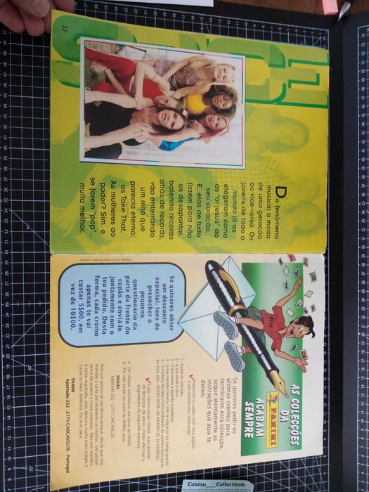 Caderneta de cromos Spice Girls completo Panini anos 90