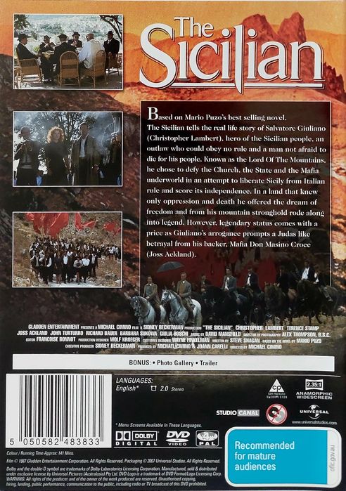 DVD The Sicilian - Michael Cimino