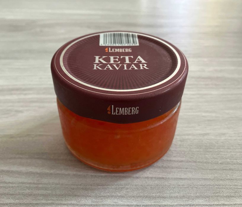 Kawior z Dzikiego Łososia Keta Czerwony 100g LEMBERG Duże Ziarna