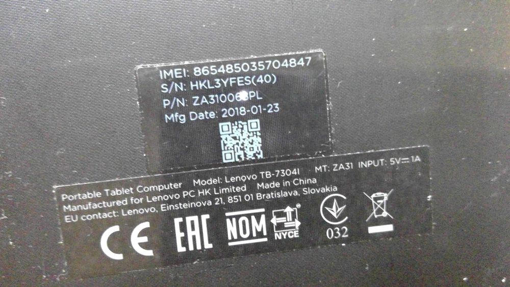 Tablet Lenovo TB-7304L L59