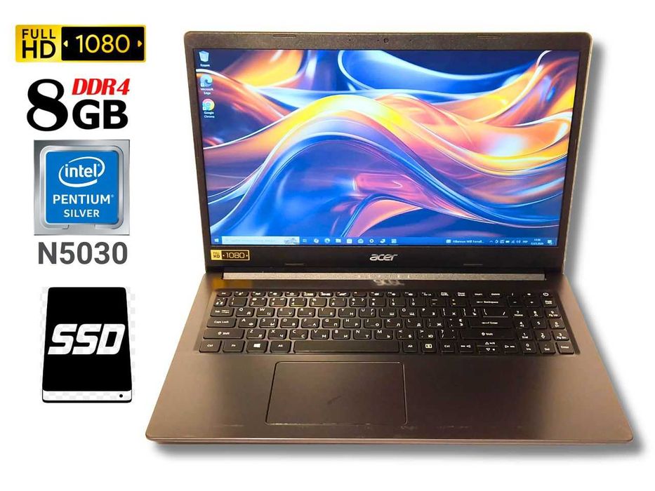 Acer A315-34 FHD Pentium Silver N5030 8/128 Гб SSD батарея 4-6 годин