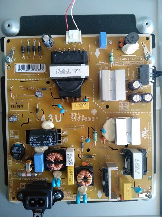 Блок питания PCB:EAX67209001 P/N:EAY64529501    LG 43UK6200PLA