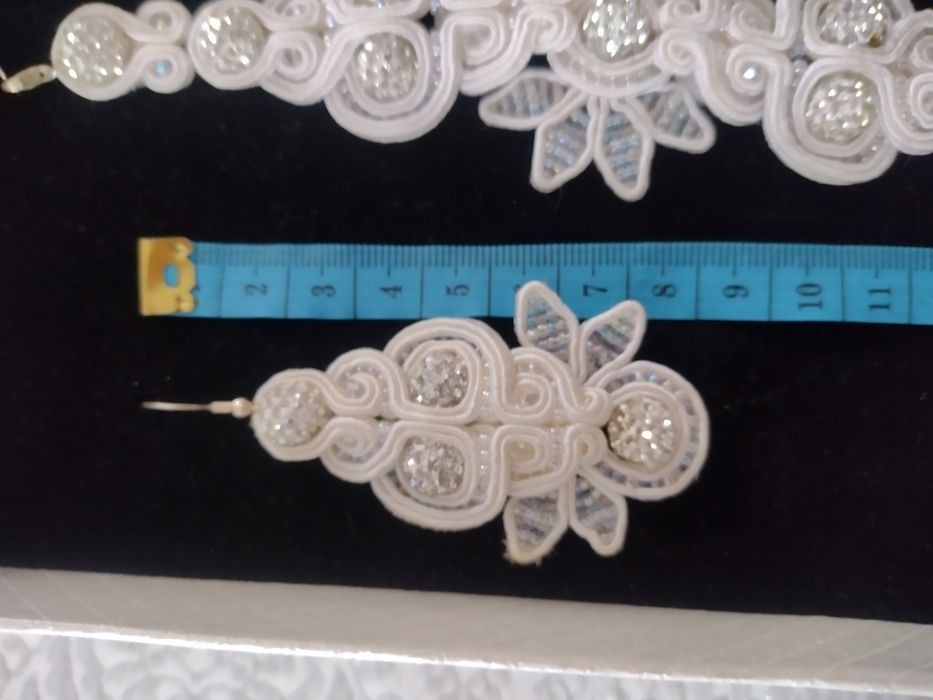 Biżuteria ślubna sutasz zestaw hand made