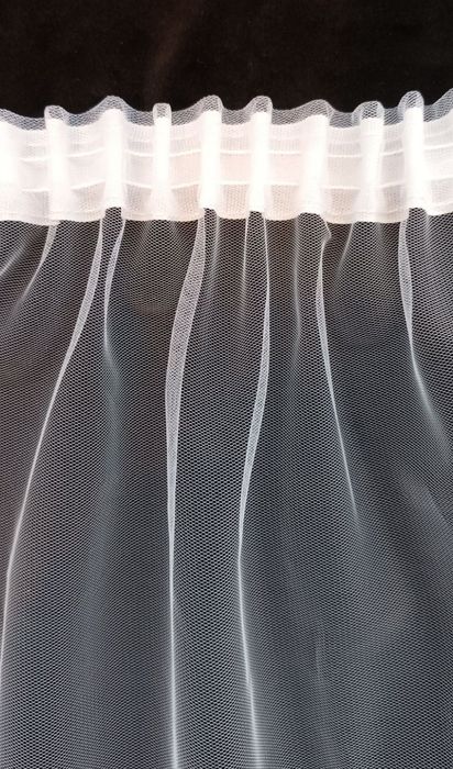 Нова, готова тюль мікросітка на метраж,   біла,  на шторній стрічці